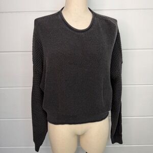 Hollister Medium Gray Sweater Dolman Sleeves Contrasting Knit